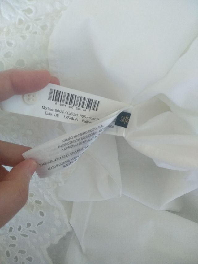 Vestido Bordado Lino blanco