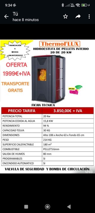 Oferta ESTUFAS, INSERTABLES, HIDROESTUFA