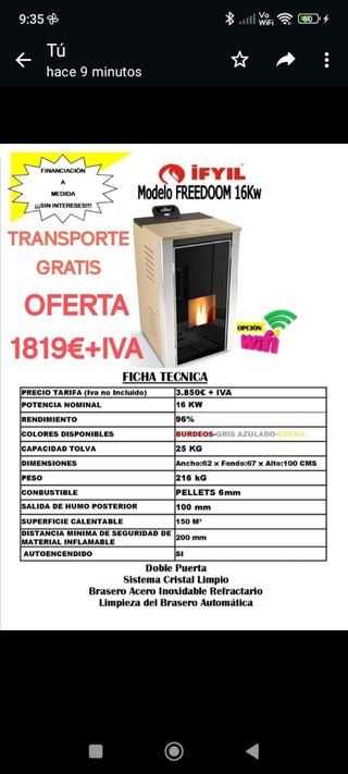 Oferta ESTUFAS, INSERTABLES, HIDROESTUFA