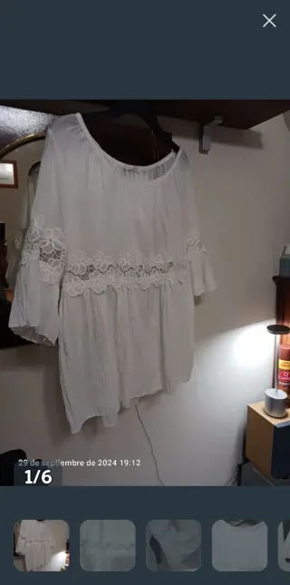 Blusa t 48 blanca ibizenca