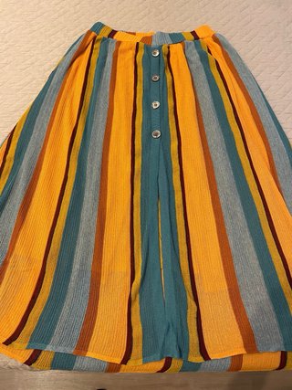 Falda midi zara gasa tricolor