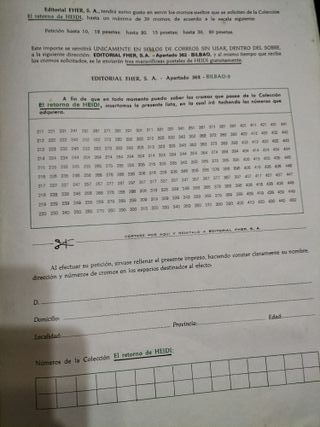 Álbum Heidi de editorial Fher año 1975, completo