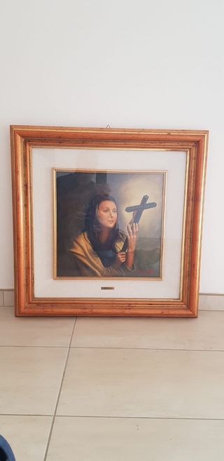 Dipinto religioso su tela a olio Rossi