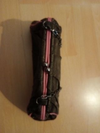 Bolso de ceremonia marrón y rosa