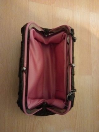 Bolso de ceremonia marrón y rosa