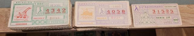 Lote cupones ONCE y LOTERIA NACIONAL años 80 y 90