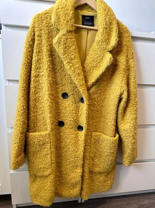 Abrigo borreguito amarillo mujer 