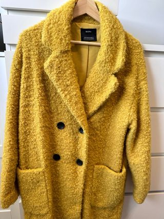 Abrigo borreguito amarillo mujer 