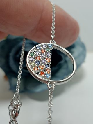 Pulsera círculo de la vida plata de ley.
