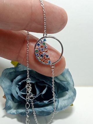 Pulsera círculo de la vida plata de ley.
