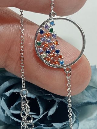 Pulsera círculo de la vida plata de ley.