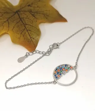 Pulsera círculo de la vida plata de ley.