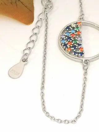 Pulsera círculo de la vida plata de ley.