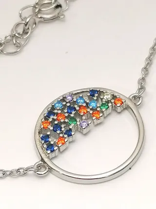 Pulsera círculo de la vida plata de ley.