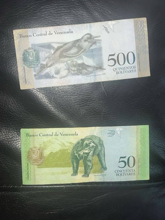 3 Billetes VEN 1000 Bolivares + 500 & 50 Bolivares