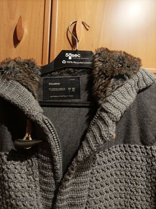 Chaqueta de punto forrada gris