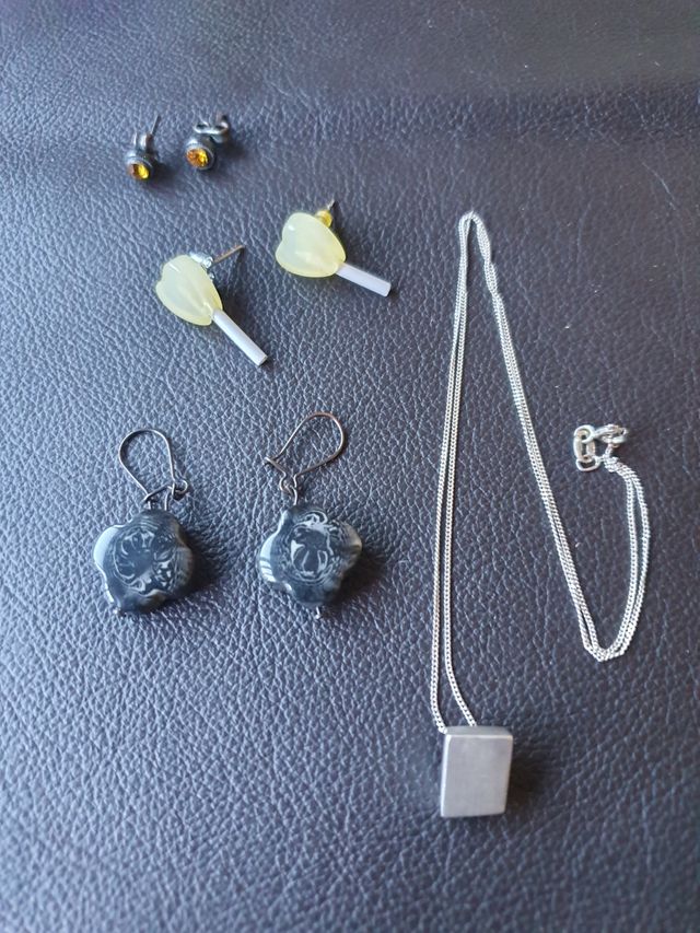 Lote pendientes unicos y conjunto de plata