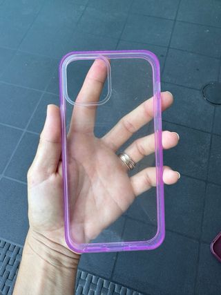 Cover plastica trasparente viola iPhone 12/12pro