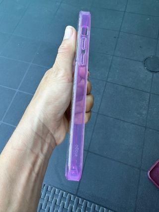 Cover plastica trasparente viola iPhone 12/12pro