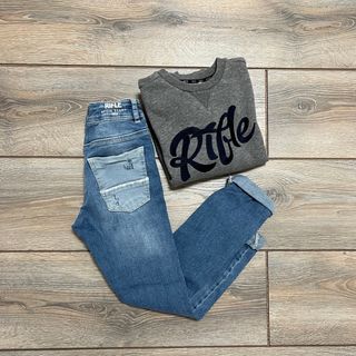 Completo Rifle Felpa + Jeans (bambino 8/9anni)