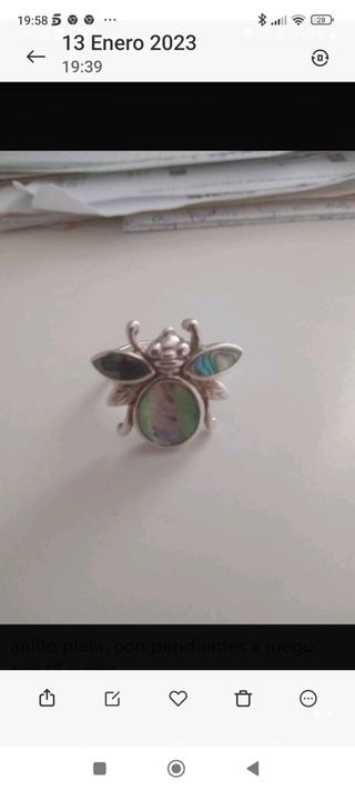 Conjunto de  plata y nacar