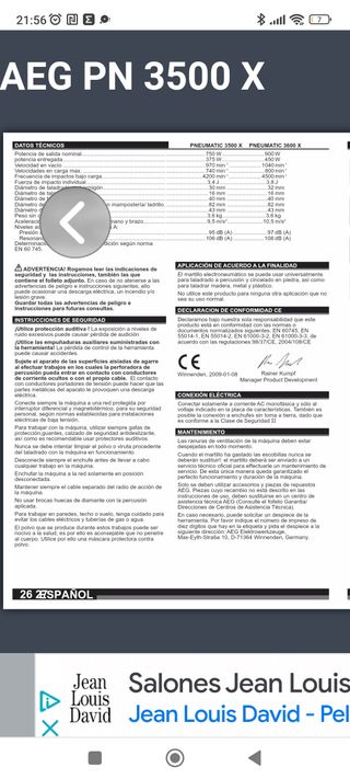 Martillo percutor AEG