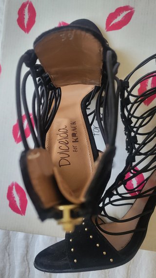 Sandalias negras tacón Dulceida for Krack