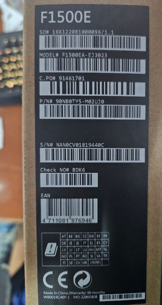 Portátil Asus Vivobook F1500EA-EJ302 ¡¡SIN ABRIR!!