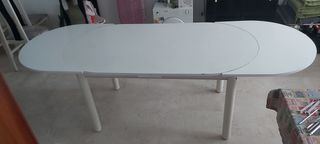 Mesa comedor blanca extensible