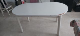 Mesa comedor blanca extensible