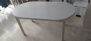 Mesa comedor blanca extensible