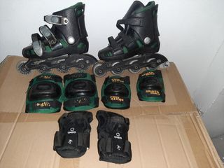 Patines en línea n° 31 y protecciones.