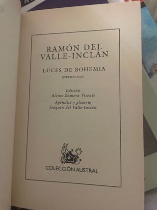 Libro Luces de Bohemia de R. Del Valle Inclan