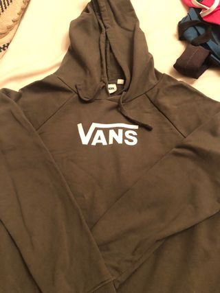Sudadera Vans verde militar talla L corta 