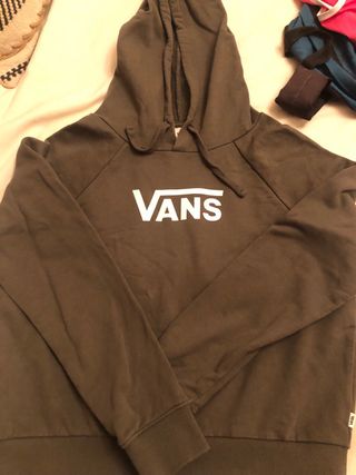 Sudadera Vans verde militar talla L corta 