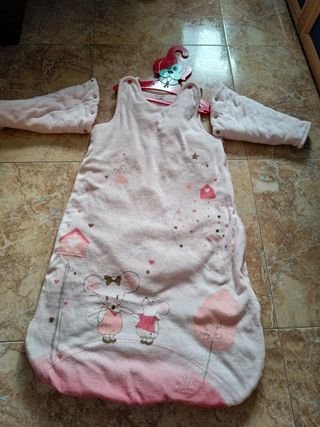 Saco de dormir niña terciopelo 🩷 rosa #Kiabi tall