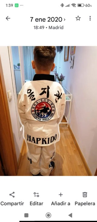 Traje HAPKIDO NIÑO Talla 140cm. Cinturón de regalo