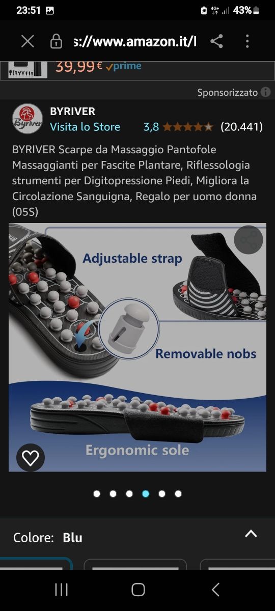 Ciabatte massaggianti Byriver 37/38.5