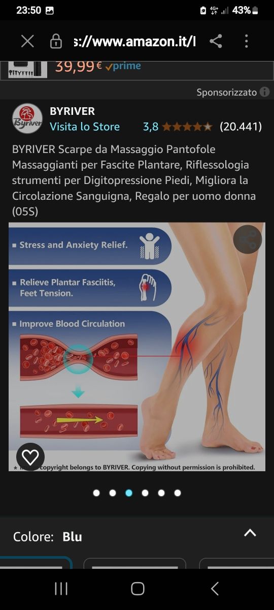 Ciabatte massaggianti Byriver 37/38.5