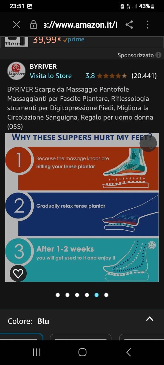 Ciabatte massaggianti Byriver 37/38.5