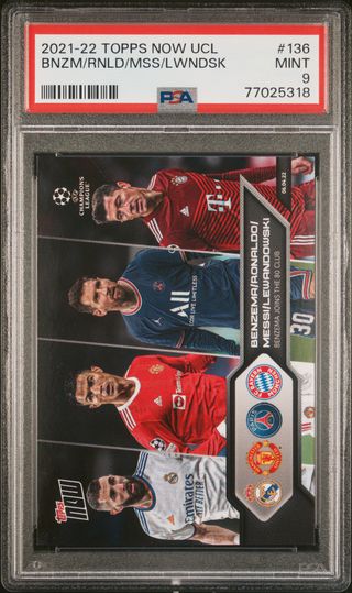 ⚽ Cromo Benzema Ronaldo Messi Levandoski 👉 PSA 9