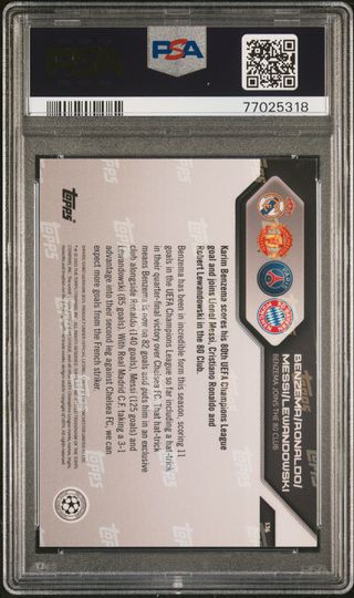 ⚽ Cromo Benzema Ronaldo Messi Levandoski 👉 PSA 9