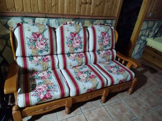 Sofá vintage de madera maciza 