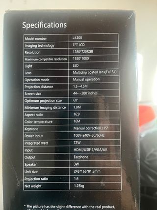 Video proiettore portatile