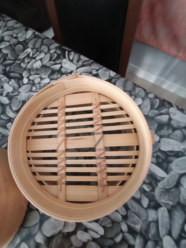 Cesta de bambú para cocinar al vapor