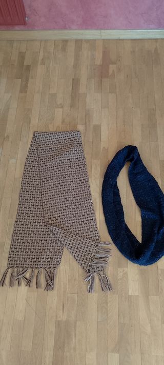 BUFANDAS beige-marron y azul marino