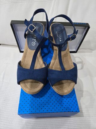 + Sandalias Tacón Mujer Maripaz azules T37