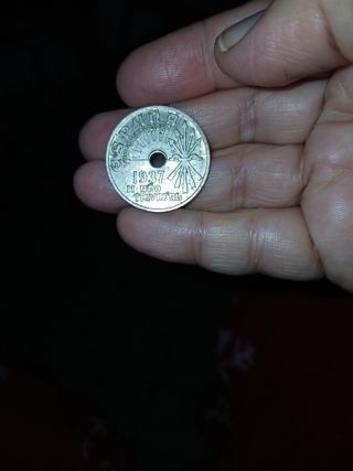 Moneda de 25 céntimos. 1937