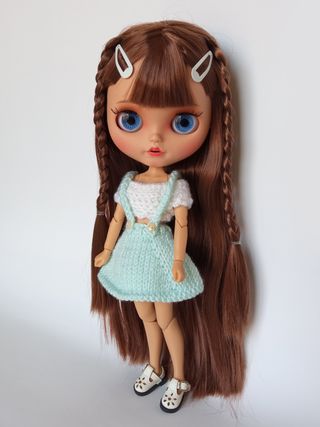 Peto de falda verde, top y bolso - Blythe