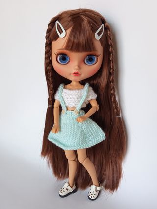 Peto de falda verde, top y bolso - Blythe